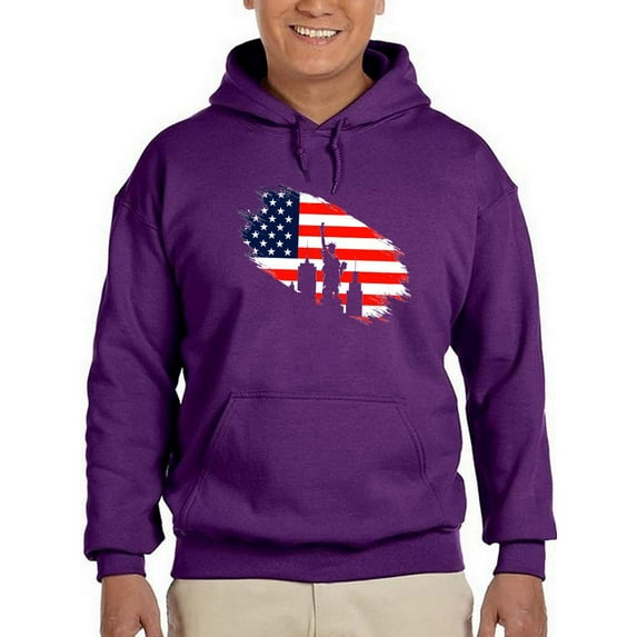 July 4Th Independence Statue Hoodie Men -Image by Shutterstock, Male XX-Large
