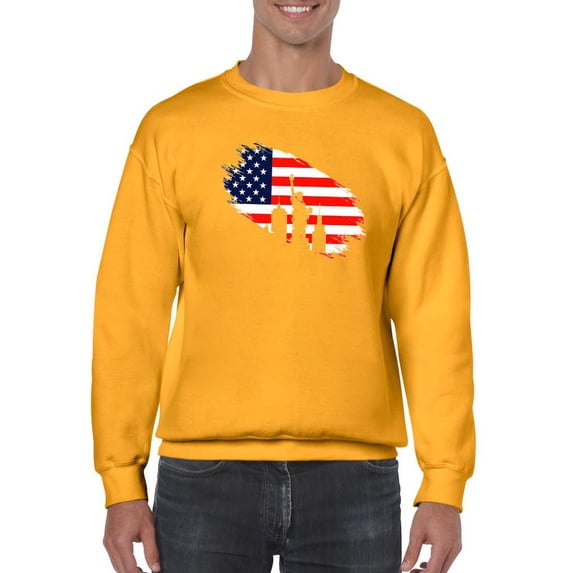 July 4Th Independence Statue Sweatshirt Men -Image by Shutterstock, Male 4X-Large