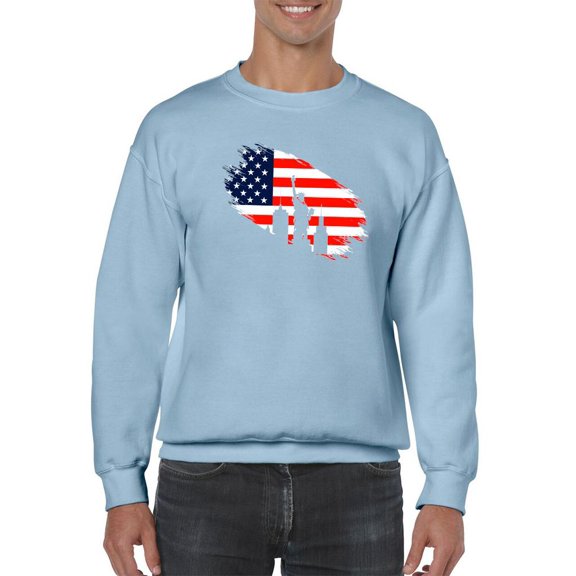 July 4Th Independence Statue Sweatshirt Men -Image by Shutterstock, Male 5X-Large