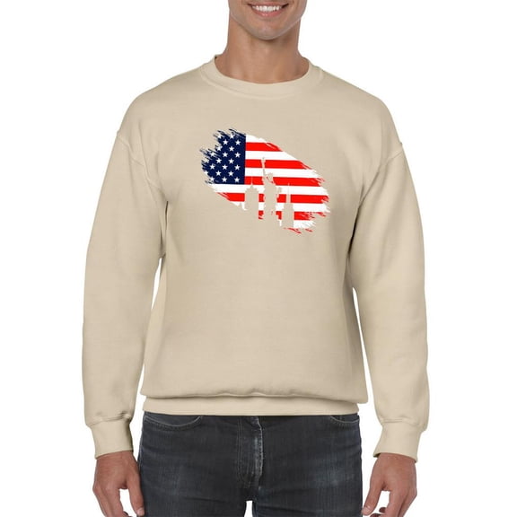 July 4Th Independence Statue Sweatshirt Men -Image by Shutterstock, Male XX-Large