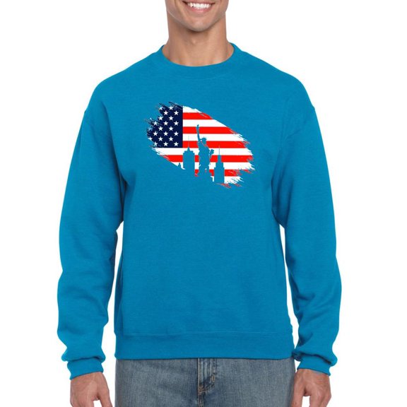 July 4Th Independence Statue Sweatshirt Men -Image by Shutterstock, Male XX-Large