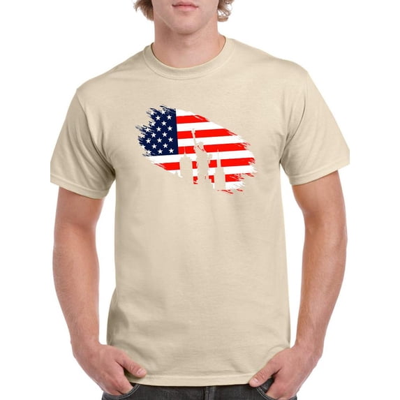July 4Th Independence Statue T-Shirt Men -Image by Shutterstock, Male 4X-Large