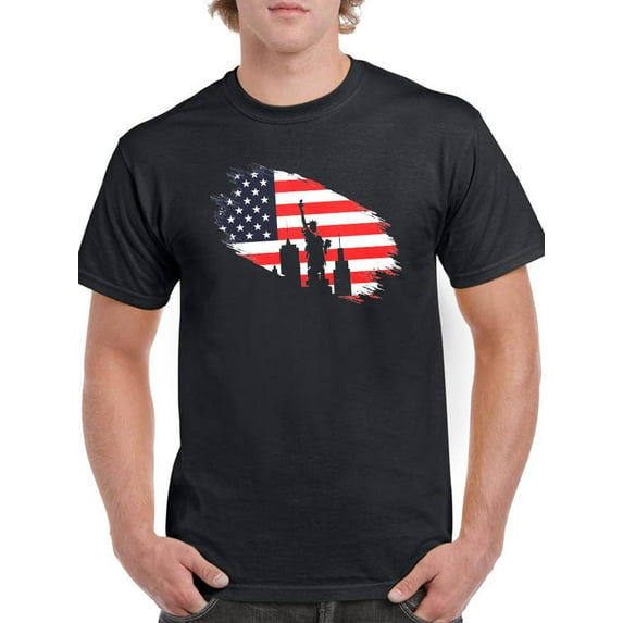 July 4Th Independence Statue T-Shirt Men -Image by Shutterstock, Male Large