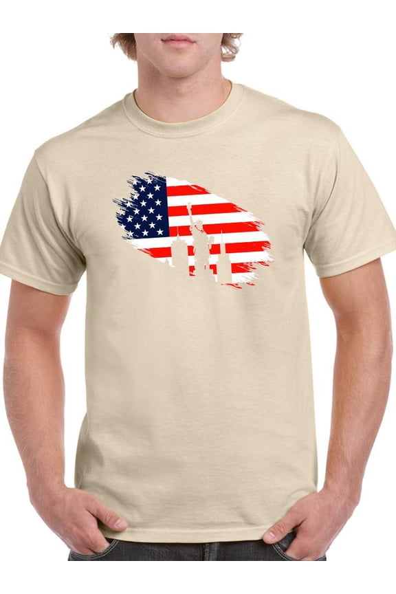 July 4Th Independence Statue T-Shirt Men -Image by Shutterstock, Male Medium
