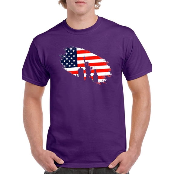July 4Th Independence Statue T-Shirt Men -Image by Shutterstock, Male Small