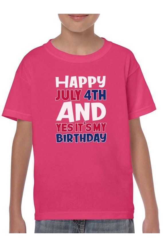 July 4Th Is My Birthday T-Shirt Juniors -Image by Shutterstock,  Small