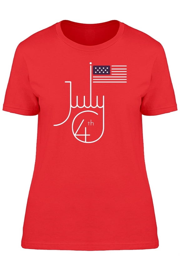 July 4Th Modern Font T-Shirt Women -Image by Shutterstock, Female Large
