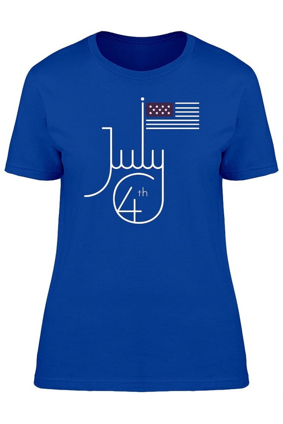 July 4Th Modern Font T-Shirt Women -Image by Shutterstock, Female Small