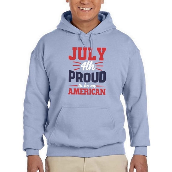 July 4Th Proud American Hoodie Men -Image by Shutterstock, Male x-Large