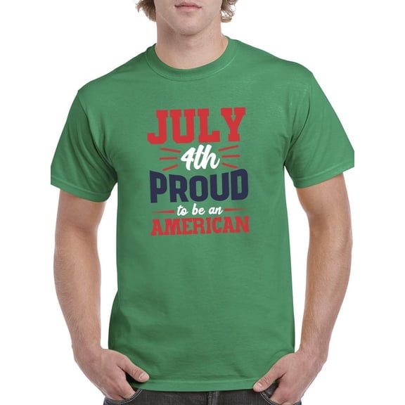 July 4Th Proud American T-Shirt Men -Image by Shutterstock, Male 4X-Large
