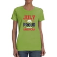 thumbnail image 1 of July 4Th Proud American T-Shirt Women -Image by Shutterstock, Female Small, 1 of 4