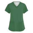 thumbnail image 1 of Scrubs For Women, Scrubs Plus Size V Neck Short Sleeve Workwear With Pockets Men Scrubs Set Women Red White And Blue Shirts Outfits Shirts Of Tank Tops Shirt (L, Green) ZMTing, 1 of 3