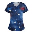 thumbnail image 1 of July 4Th Shirts For Women, Scrubs Tops Of V Neck Short Sleeve Workwear With Pockets Red White And Royal Blue American Flag Top Scrub Women Stretchy Pants Shirts Outfits Shirts (5XL, Blue) ZMTing, 1 of 3