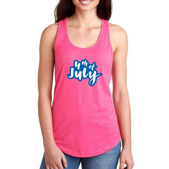 July  4Th Slogan Racerback Tank Women -Image by Shutterstock, Female Medium