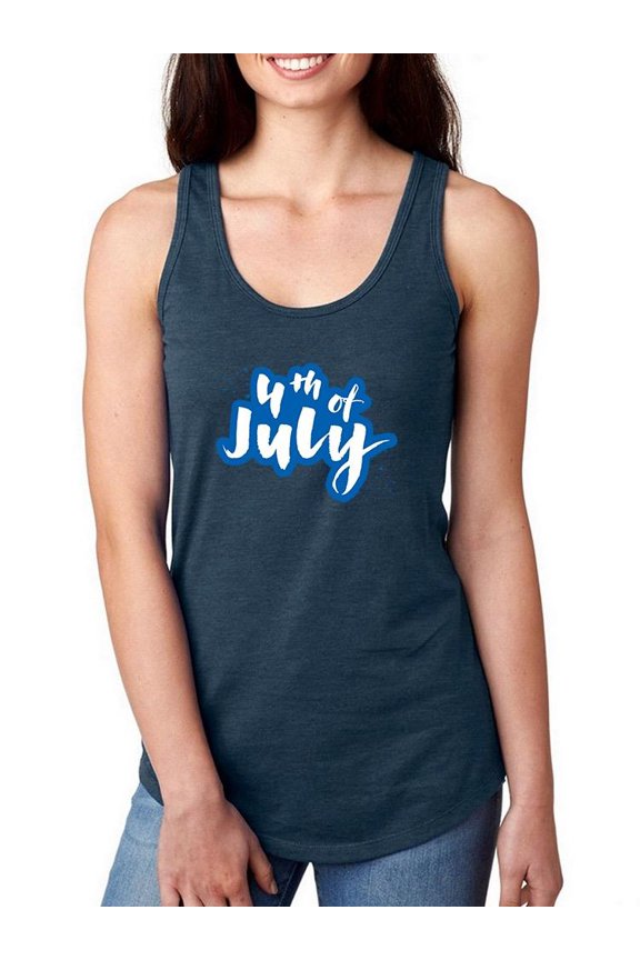July  4Th Slogan Racerback Tank Women -Image by Shutterstock, Female XX-Large