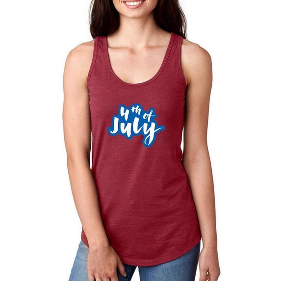 July 4Th Slogan Racerback Tank Women -Image by Shutterstock, Female XX-Large