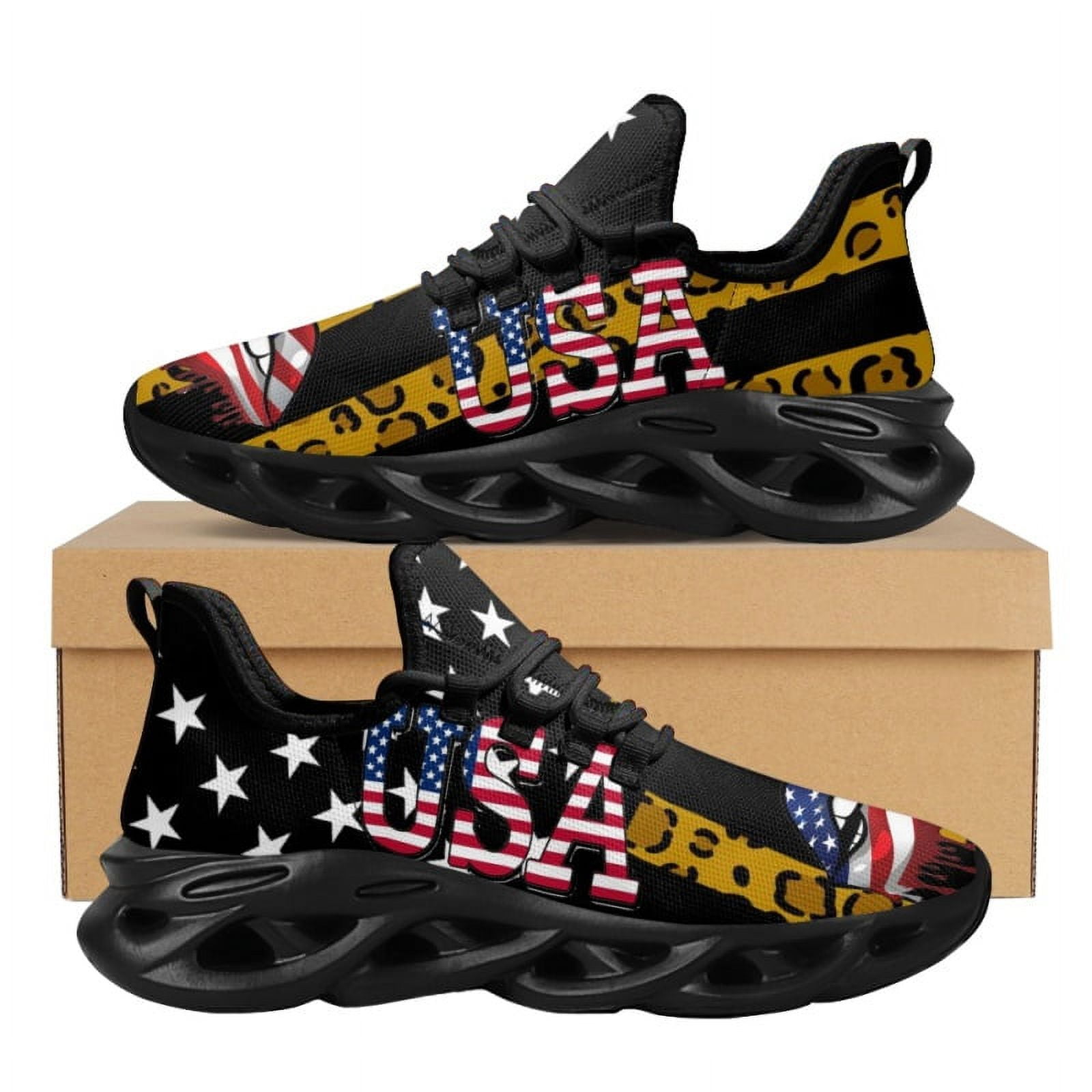 July 4th American Independence Day Design Lip Print Running Sneakers Lightweight Non-Slip Flat Shoes Casual Footwear USA Tennis - Walmart.com