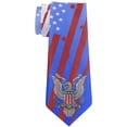 thumbnail image 1 of July 4th Born Free Distressed American Flag Eagle All Over Neck Tie Multi Standard One Size, 1 of 2