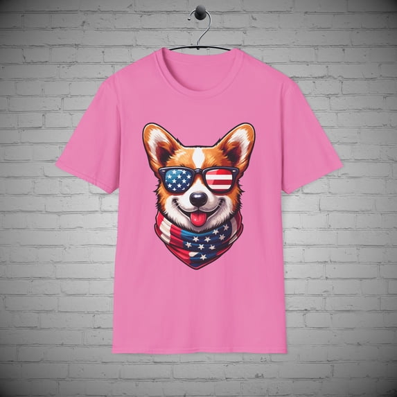 July 4th Corgi T-Shirt, Dog tee, Independence Day Tee, Corgi Lover Gift