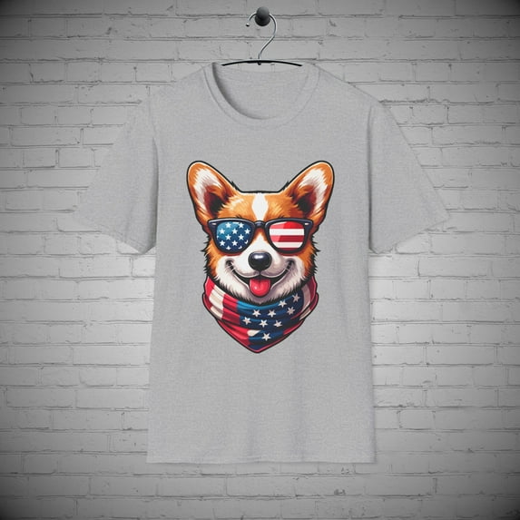 July 4th Corgi T-Shirt, Dog tee, Independence Day Tee, Corgi Lover Gift