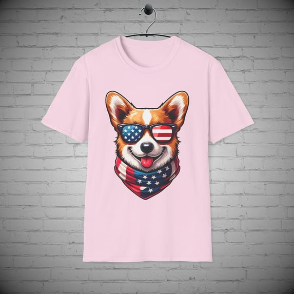 July 4th Corgi T-Shirt, Dog tee, Independence Day Tee, Corgi Lover Gift