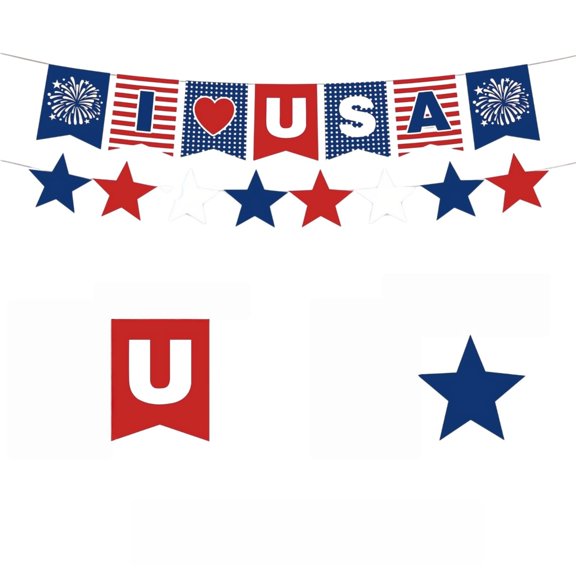 July 4th Decorations Patriotic Themed Red White And Blue Paper Fans July 4th Banners And Hanging Suitable For July 4th Independence Day Party Decorations.