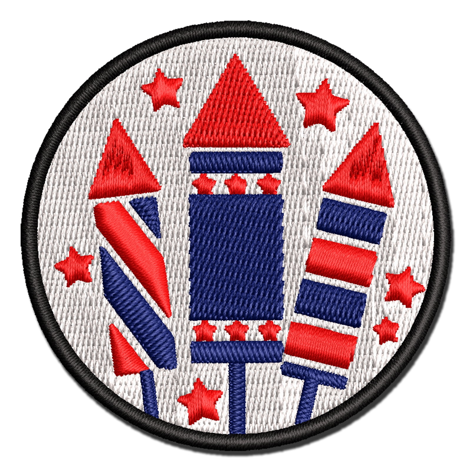 July 4th Independence Day Fireworks Patriotic USA Applique Multi-Color ...