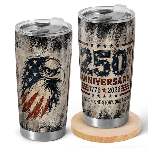 July 4th Parade Accessories: Persoly America 250 20oz Tumbler - 1776-2026 Commemorative US Anniversary Travel Mug, Patriotic Stainless Steel Insulated Drinkware