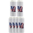 thumbnail image 1 of July 4th Party Favor Love America Pop Art Light Blue 6-Pack Ultra Slim Can Drink Sleeves, 1 of 8