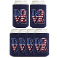 thumbnail image 1 of July 4th Party Favor Love America Pop Art Navy 6-Pack Can Drink Sleeves, 1 of 8