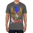 thumbnail image 1 of July 4th Screaming Bald Eagle of Freedom Mens Soft T Shirt Charcoal Heather MD, 1 of 1