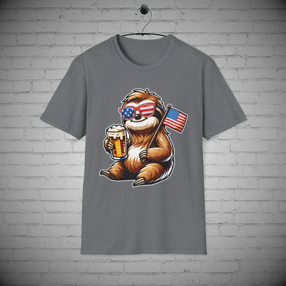 July 4th Sloth T-Shirt, Sloth tee, Cute Independence Day Tee