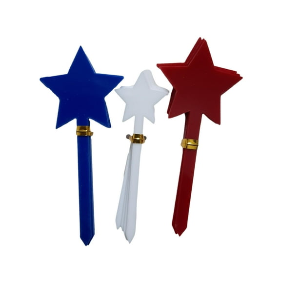 July 4th Stars Red White Blue 12 Pc Picks Cake Toppers Plastic
