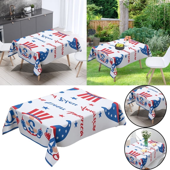 July 4th Table Runner Cotton Linen Patriotic Americana Tablecloth Decorations for Kitchen,Home ,Dining,Outdoor