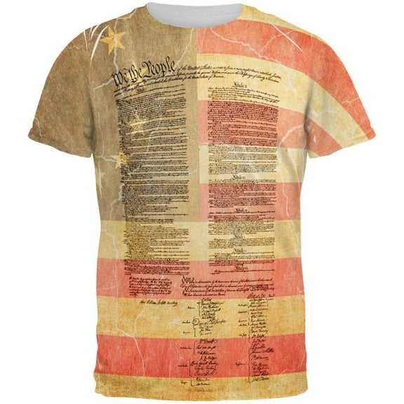 July 4th United States Constitution Betsy Ross Flag All Over Mens T Shirt Multi 2XL