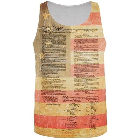 July 4th United States Constitution Betsy Ross Flag All Over Mens Tank Top Multi 2XL