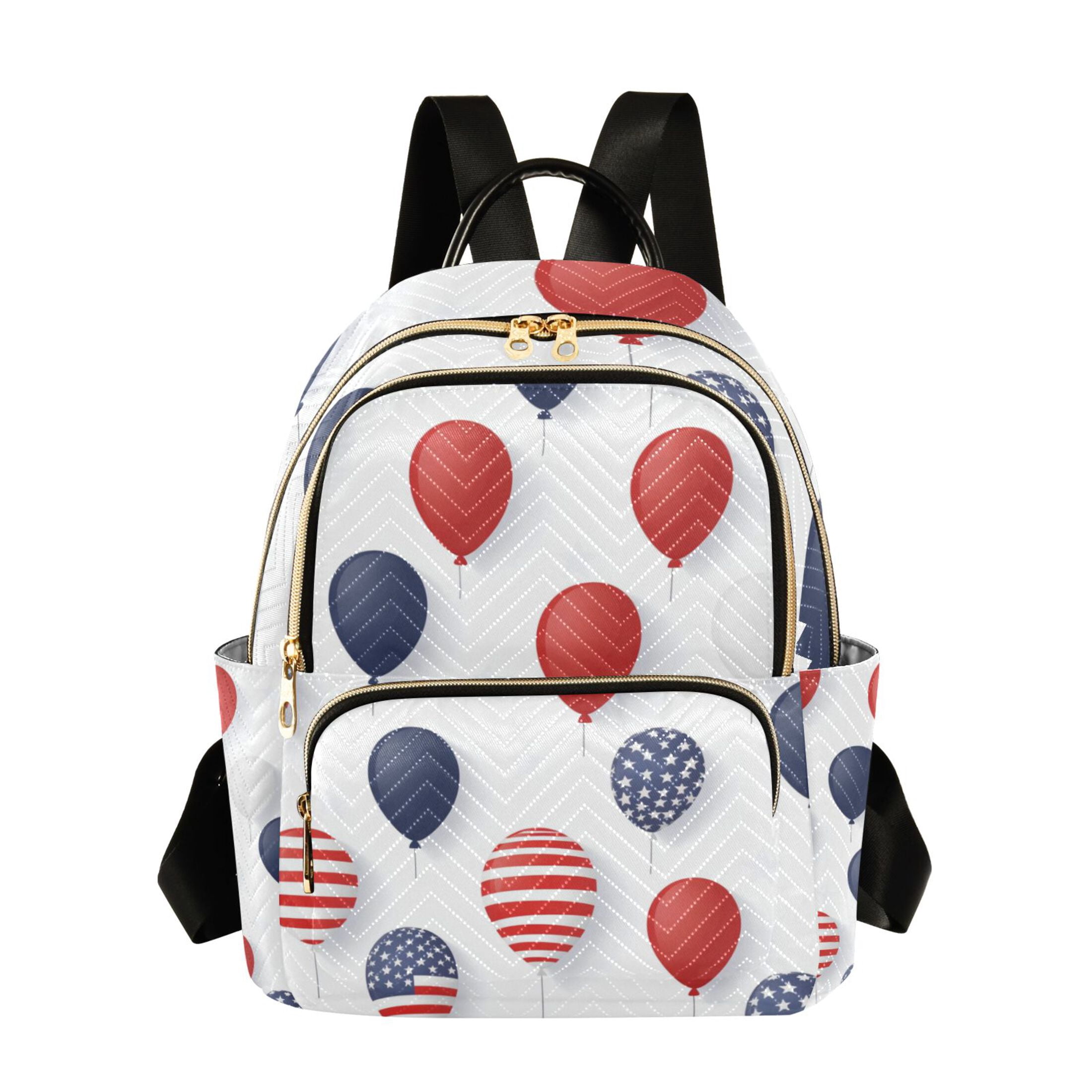 July 4th Usa Flag Pattern Balloons Quilted Backpack Fashion Daypack ...
