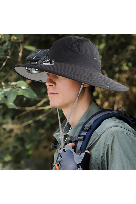 July 50%off, Solar Fan Hat Outdoor Fast-drying Lightweight Rechargeable Strong Wind Cool Sun Hat Sports