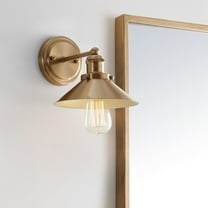 JONATHAN Y July 7.88" 1-Light Industrial Farmhouse Metal Vanity Light, Brass Gold