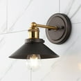 thumbnail image 1 of JONATHAN Y July 7.88" 1-Light Industrial Farmhouse Metal Vanity Light, Oil Rubbed Bronze/Brass Gold, 1 of 7