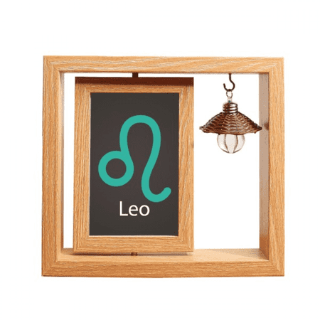 July August Leo Constellation Pattern Wooden Rotating Picture Photo Frame 4x6