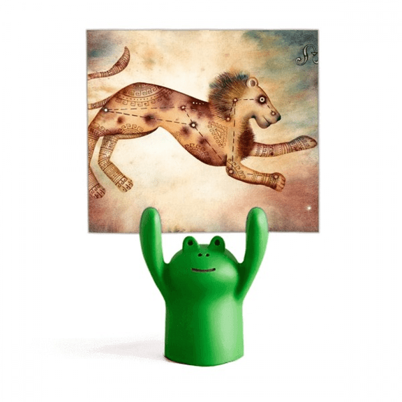 July August Leo Constellation Zodiac Memo Holder Cartoon Animal Frog Stand Decoration