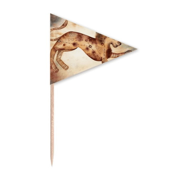 July August Leo Constellation Zodiac Toothpick Triangle Cupcake Toppers Flag