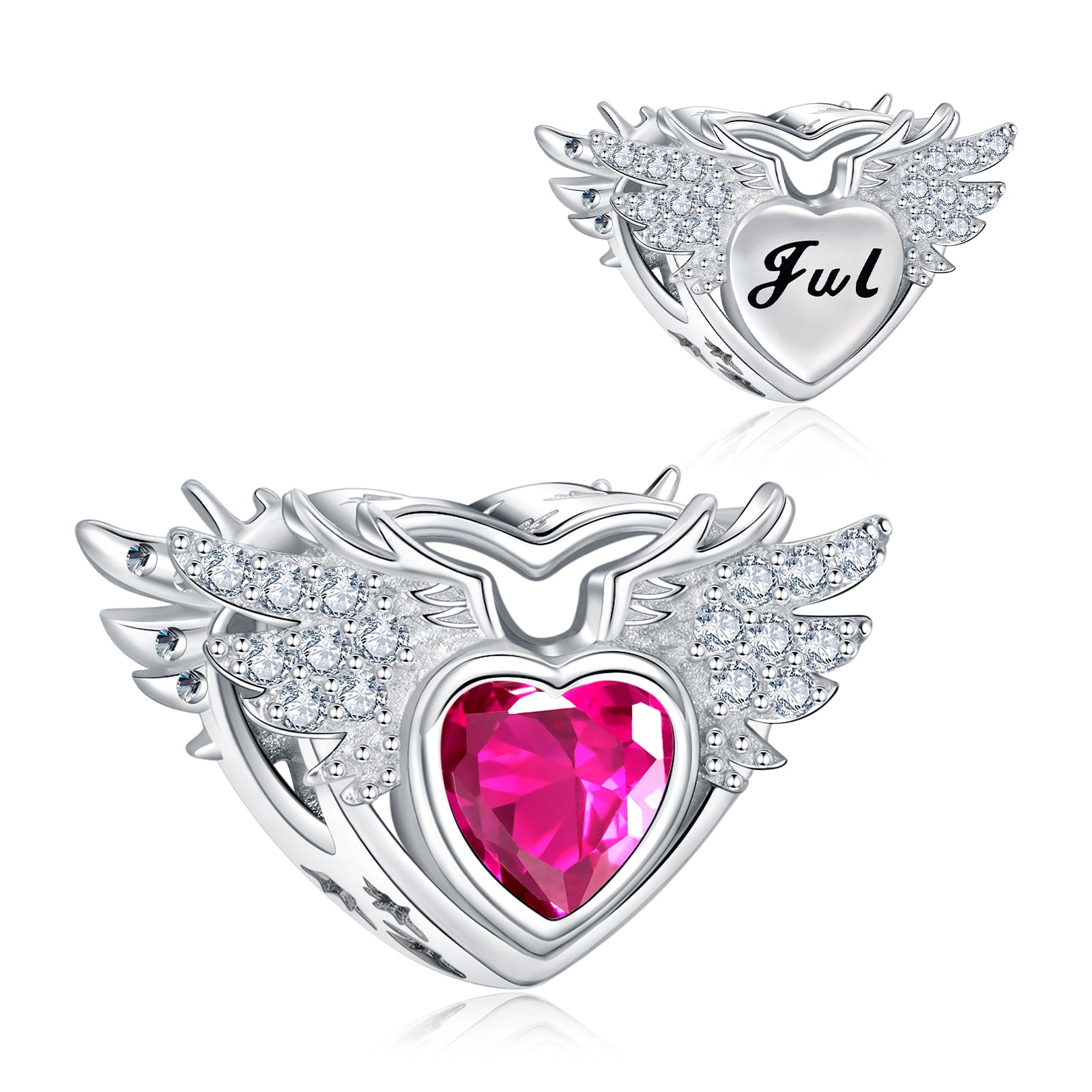 CandyCharms Angel Holding Heart Dangle Charms Beads For Bracelets
