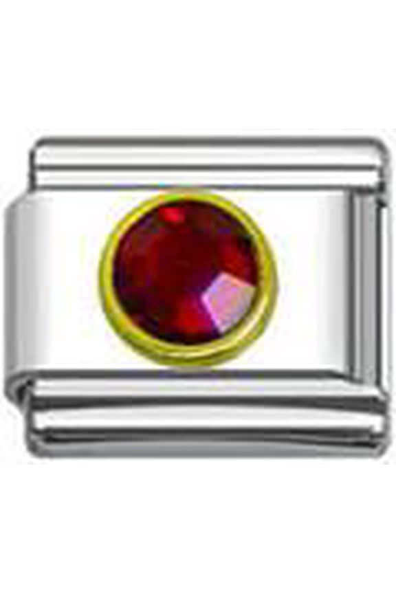 July Birthstone Italian Charm with Gold Tone Frame