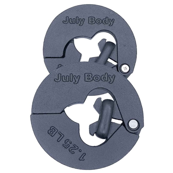 July Body 1.25 Pound Weight Clips Adds 2.5 Total Pounds - For Dumbbells, Kettlebells, and Barbells - 1.25 Weight - Dumbbell Weight Clips - Weight Clip - Fractional Weight Plate