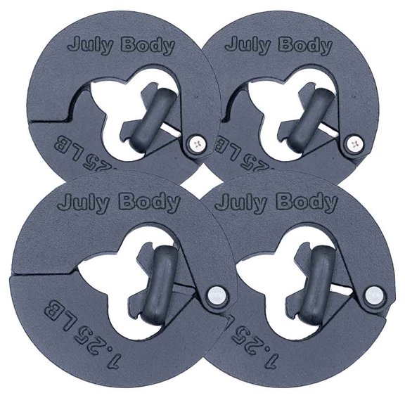 July Body 1.25 Pound Weight Clips Adds 2.5 Total Pounds - For Dumbbells, Kettlebells, and Barbells - Dumbbell Add Weight - Dumbbell Weight Clips - Weight Clip - Fractional Weight Plate