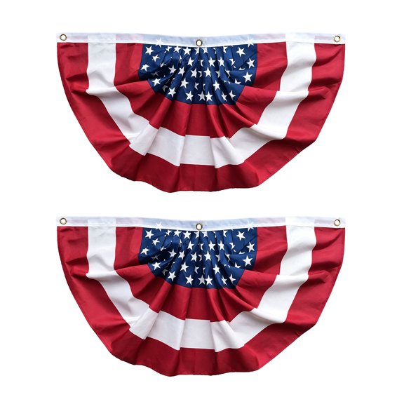 July Celebration Decor 2 Fan fashion Themed Flags Sturdy Party Supplies