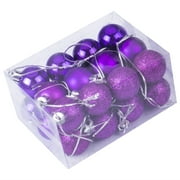 July Christmas Savings! Feltree Christmas Baubles Balls Xmas Tree Balls Christmas Decoration Party Ornaments Christmas Tree Balls 24 Piece Set Purple