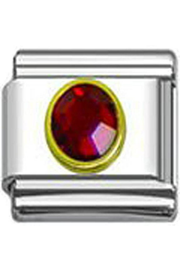 July Crystal Birthstone Italian 9mm Charm Link for Bracelet